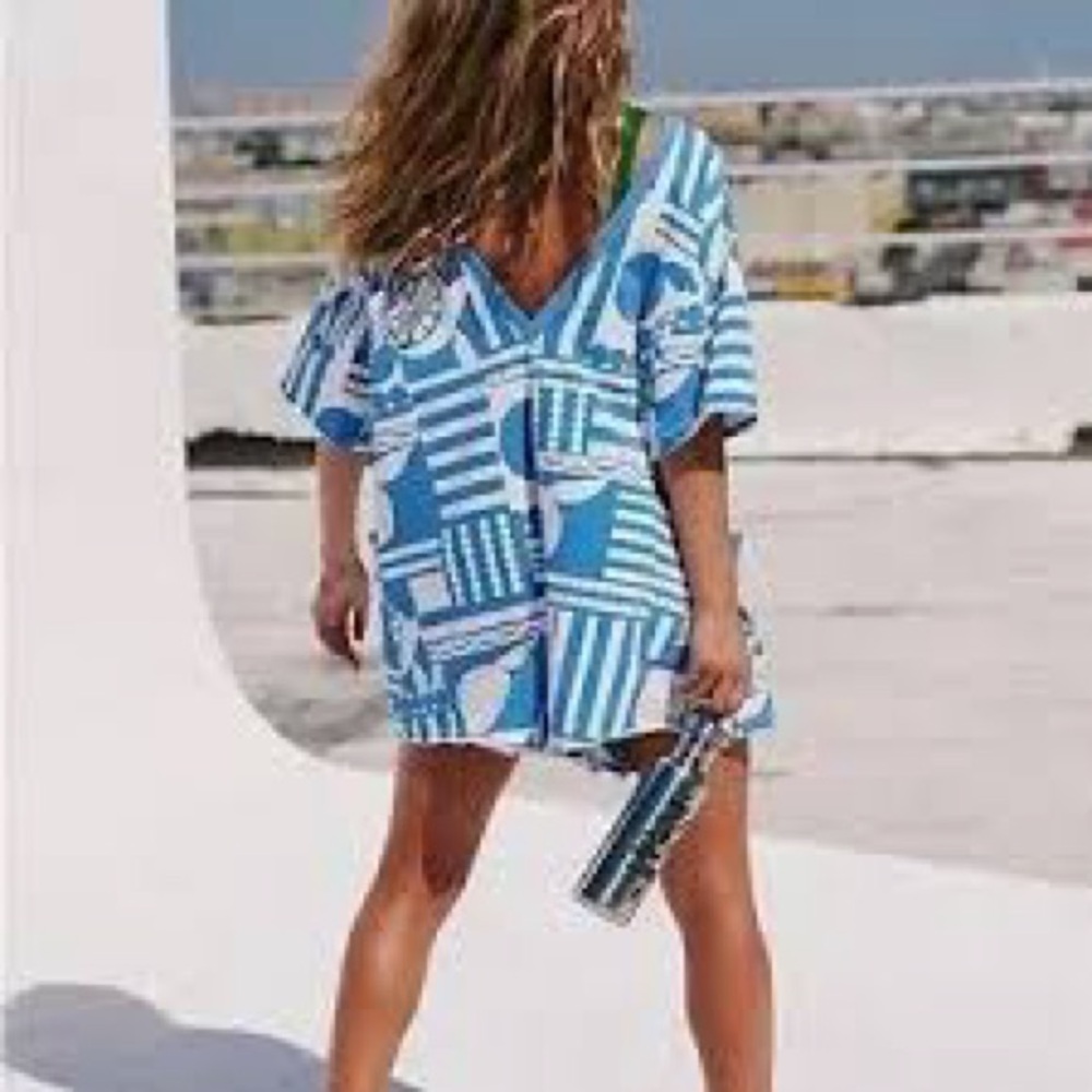 NWT FP Movement by Free People Printed Graphic Hot Shot Tee Shirt Romper S - Picture 3 of 8
